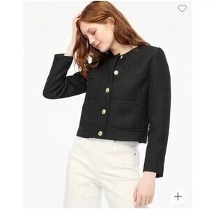 J. Crew Factory Lady jacket Black Tweed Size 2 BS928 NWT -$228